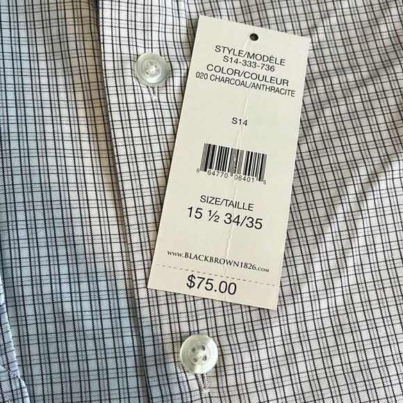 Black Brown Slim Fit Non Iron Dress Shirt NEW - Picture 3 of 3